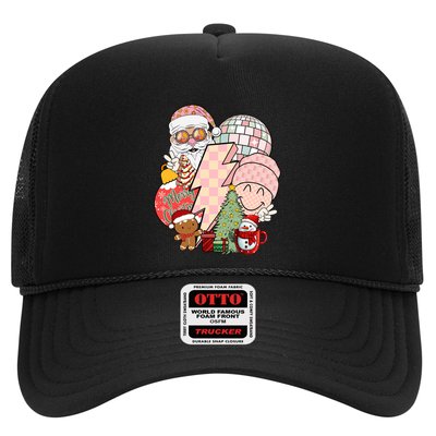 Christmas Vibes Retro Groovy Smile Face Santa Claus Cookie Gift Hat