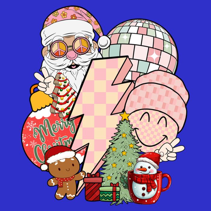 Christmas Vibes Retro Groovy Smile Face Santa Claus Cookie Gift Tank Top