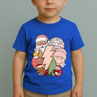 Christmas Vibes Retro Groovy Smile Face Santa Claus Cookie Gift Toddler T-Shirt