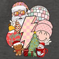 Christmas Vibes Retro Groovy Smile Face Santa Claus Cookie Gift Vector Backpack
