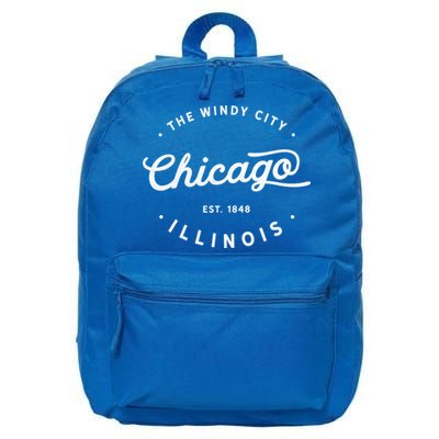 Classic Vintage Retro Chicago Illinois Windy City Souvenir Great Gift 16 in Basic Backpack