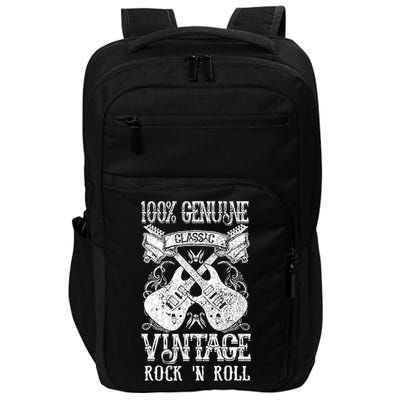 Classic Vintage Rock 'N Roll Funny Music Guitars Gift Impact Tech Backpack