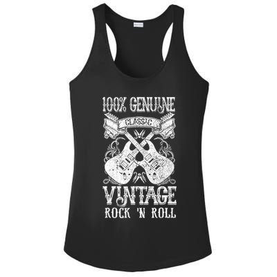 Classic Vintage Rock 'N Roll Funny Music Guitars Gift Ladies PosiCharge Competitor Racerback Tank
