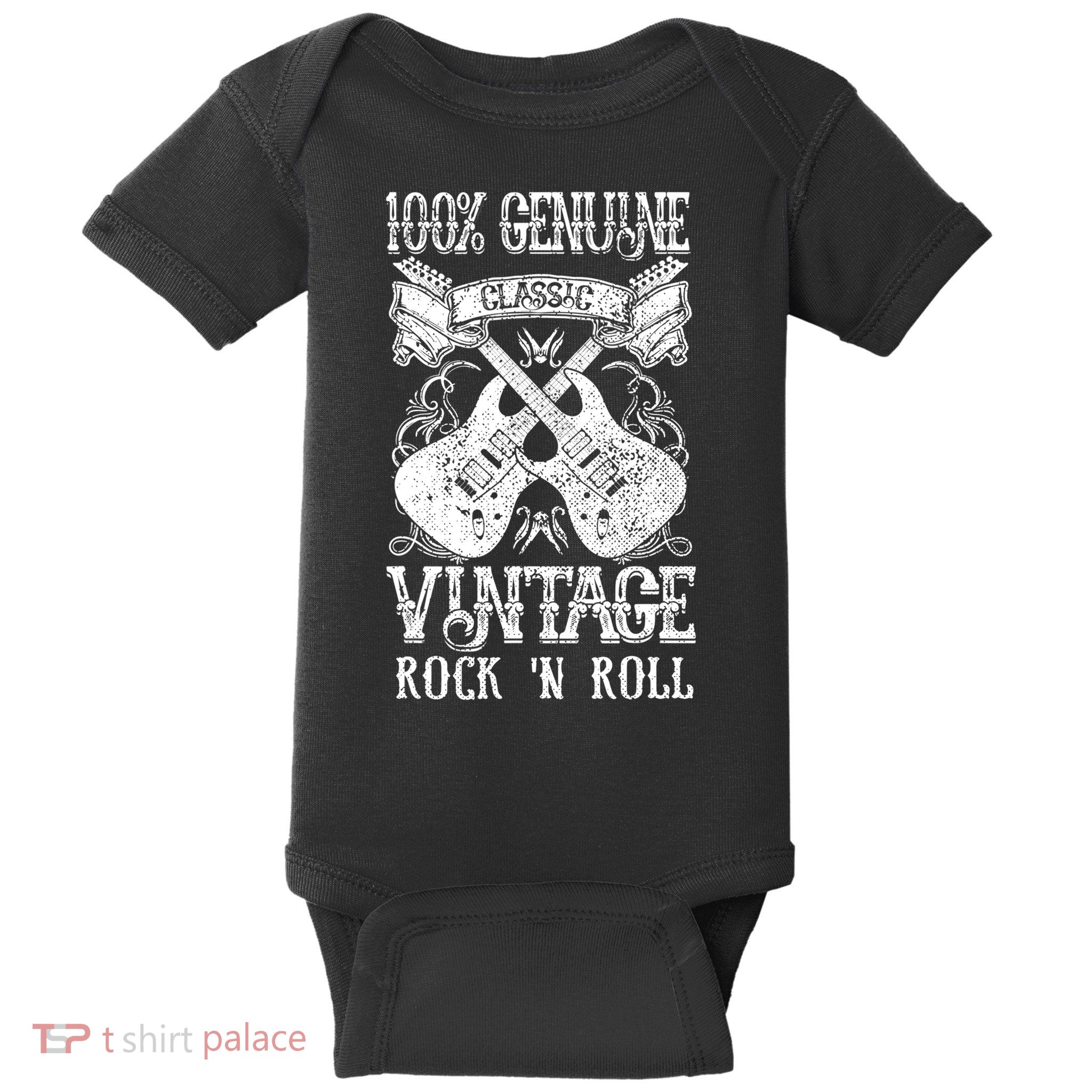 Classic Vintage Rock 'N Roll Funny Music Guitars Gift Baby Bodysuit
