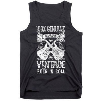 Classic Vintage Rock 'N Roll Funny Music Guitars Gift Tank Top