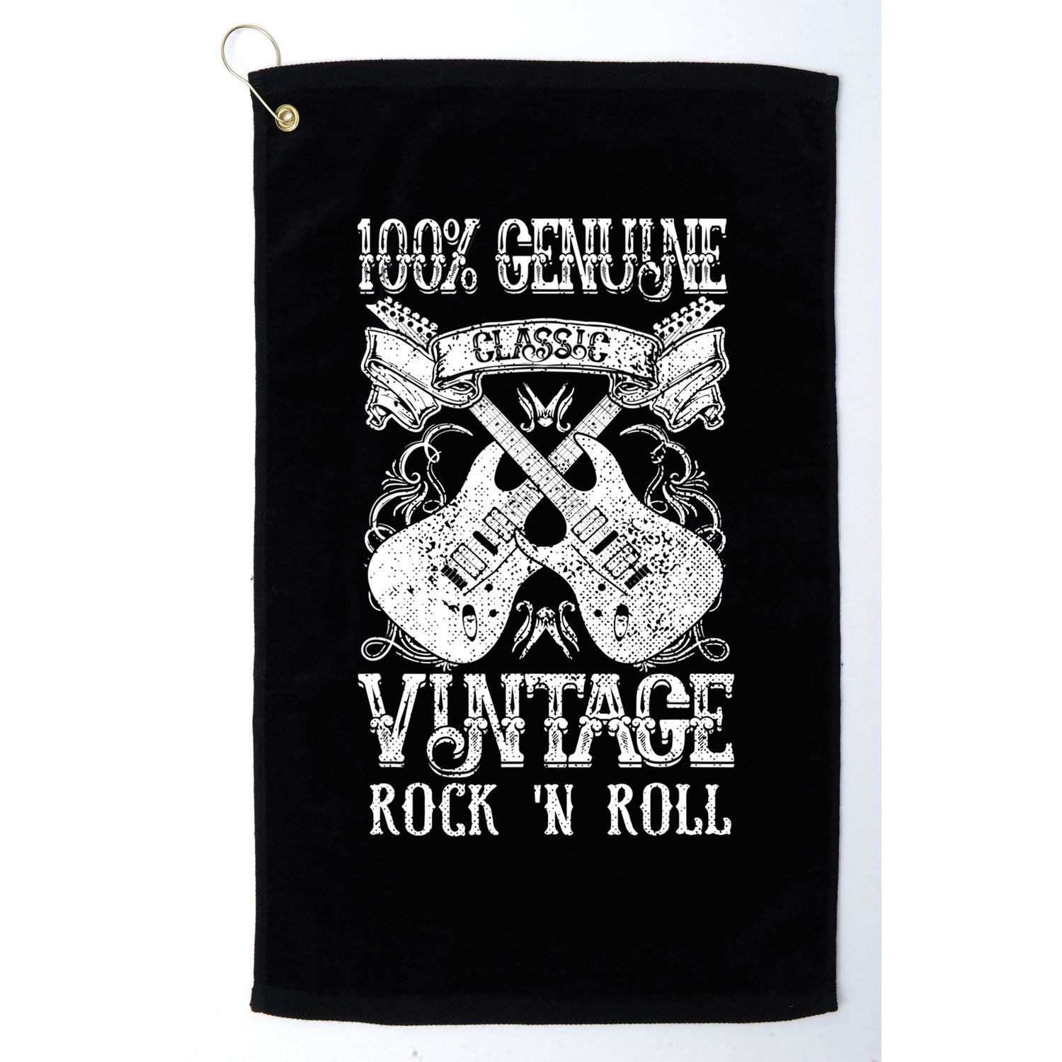 Classic Vintage Rock 'N Roll Funny Music Guitars Gift Golf Towel