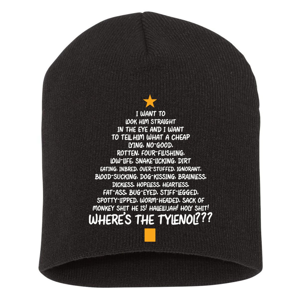 Christmas Vacation Rant Christmas Tree Short Acrylic Beanie