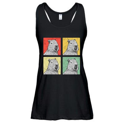 Capybara Vintage Rodent Grasseater Capybara Ladies Essential Flowy Tank