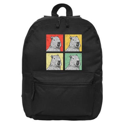 Capybara Vintage Rodent Grasseater Capybara 16 in Basic Backpack