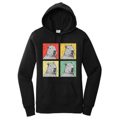 Capybara Vintage Rodent Grasseater Capybara Women's Pullover Hoodie