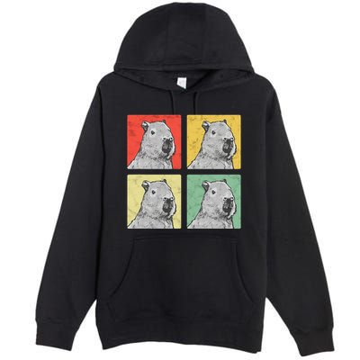 Capybara Vintage Rodent Grasseater Capybara Premium Pullover Hoodie