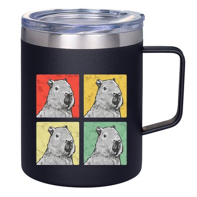 Capybara Vintage Rodent Grasseater Capybara 12oz Stainless Steel Coffee Mug