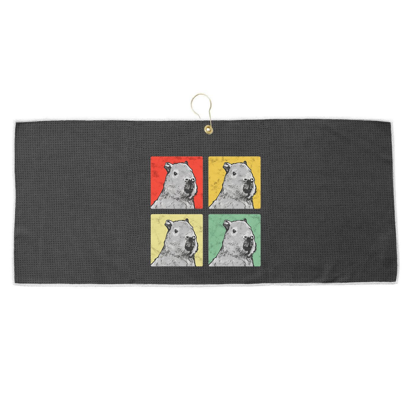 Capybara Vintage Rodent Grasseater Capybara Large Microfiber Waffle Golf Towel