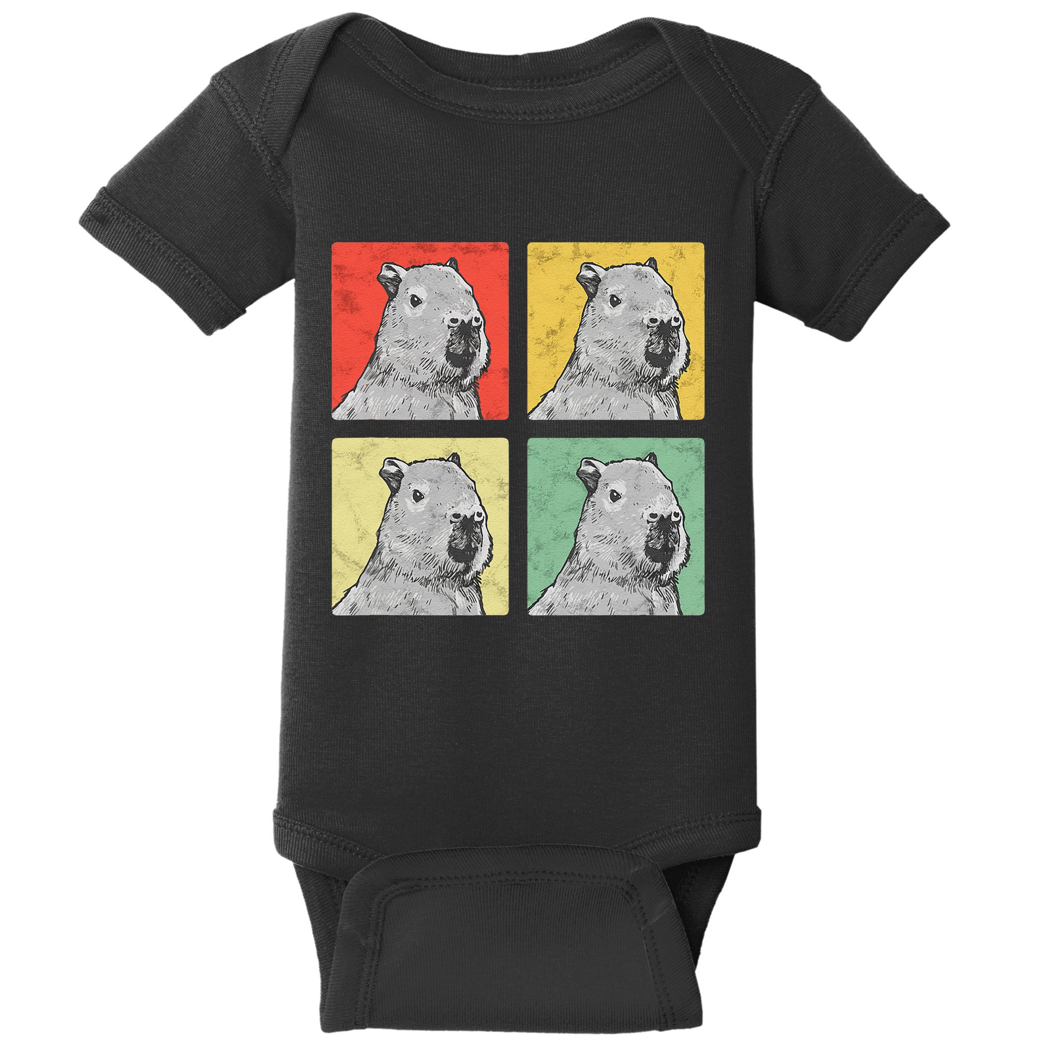 Capybara Vintage Rodent Grasseater Capybara Baby Bodysuit