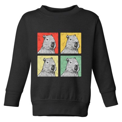 Capybara Vintage Rodent Grasseater Capybara Toddler Sweatshirt