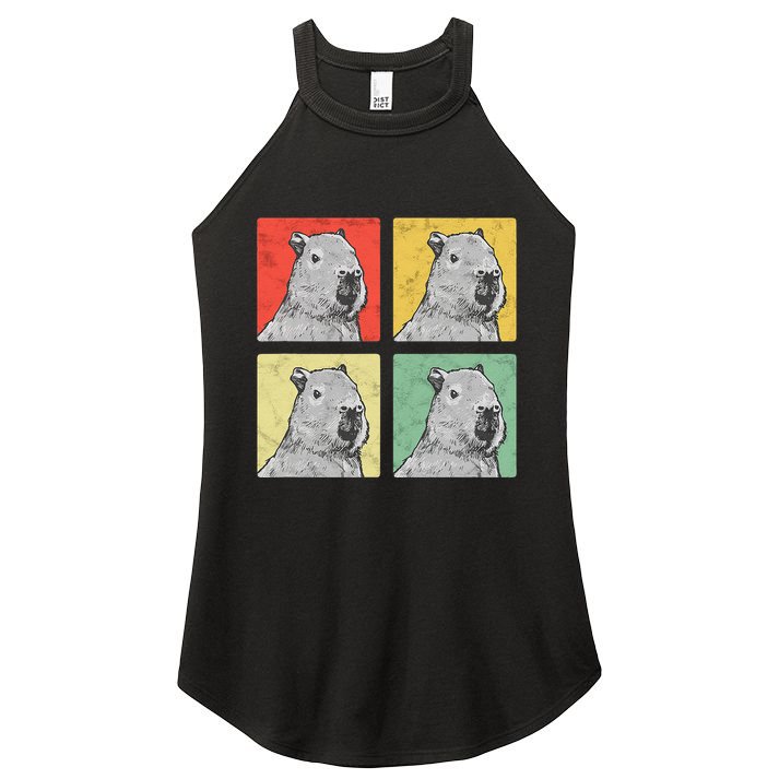 Capybara Vintage Rodent Grasseater Capybara Women's Perfect Tri Rocker Tank
