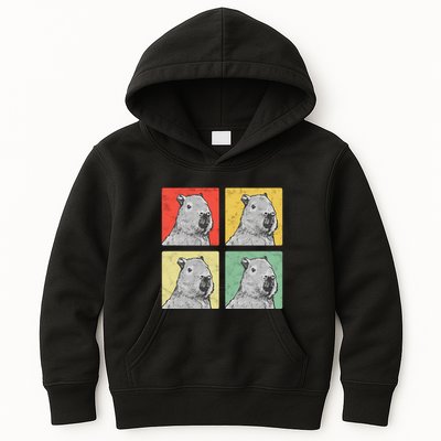 Capybara Vintage Rodent Grasseater Capybara Kids Hoodie