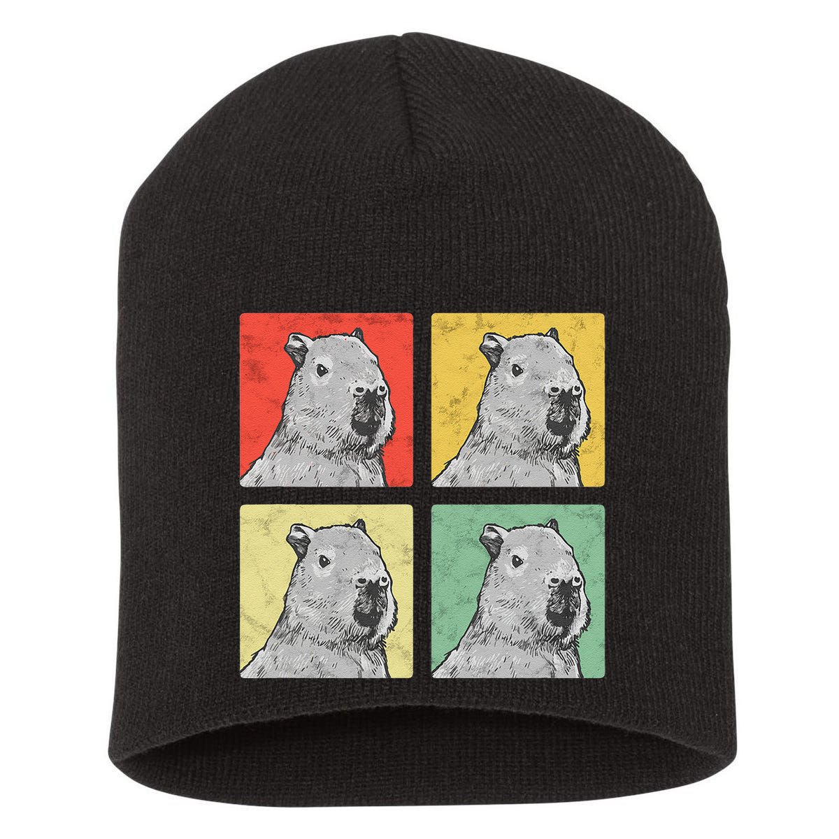 Capybara Vintage Rodent Grasseater Capybara Short Acrylic Beanie