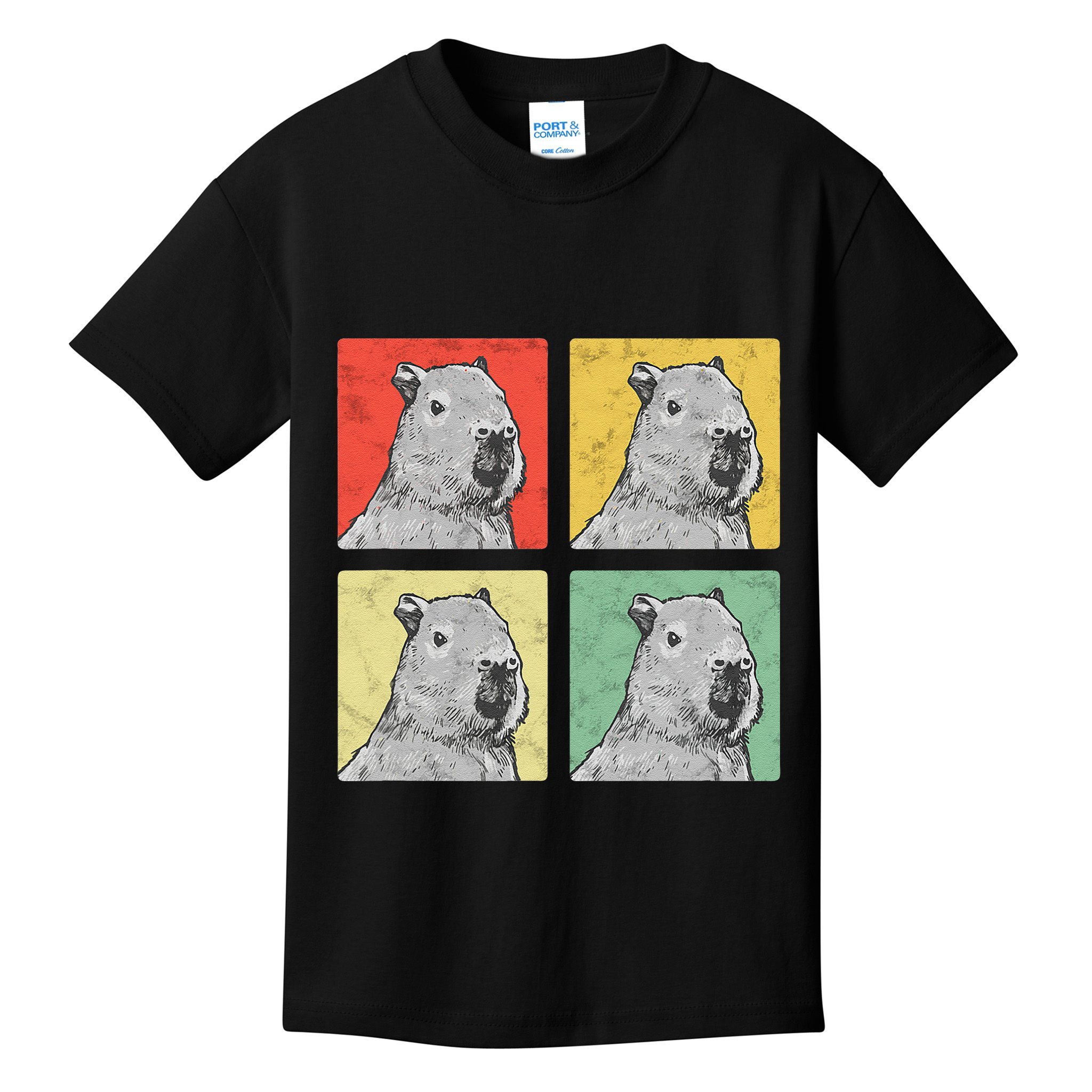 Capybara Vintage Rodent Grasseater Capybara Kids T-Shirt