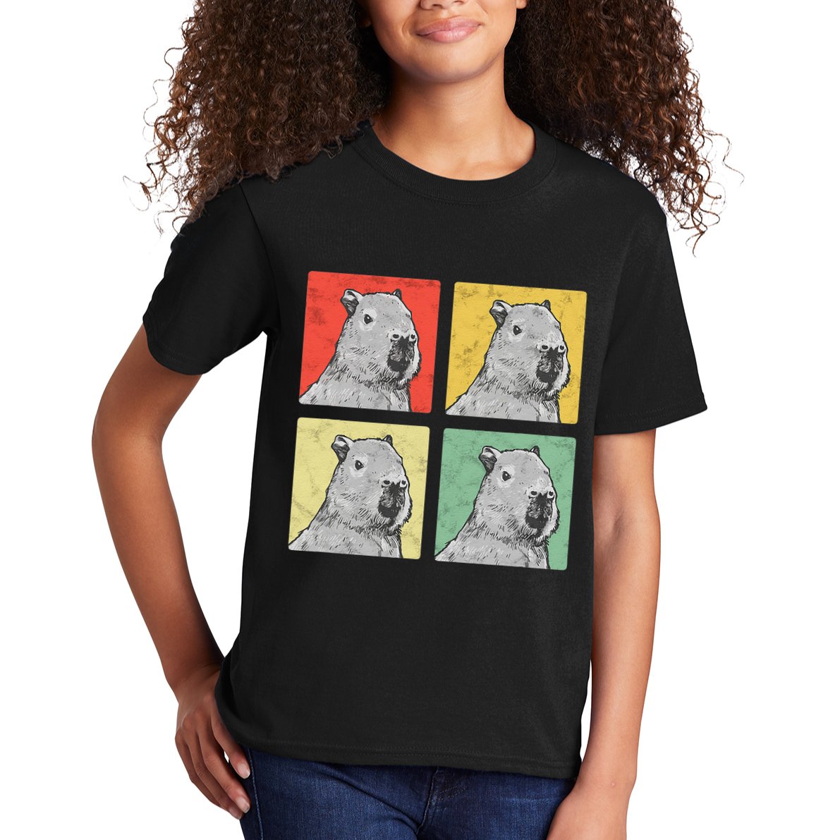 Capybara Vintage Rodent Grasseater Capybara Kids T-Shirt