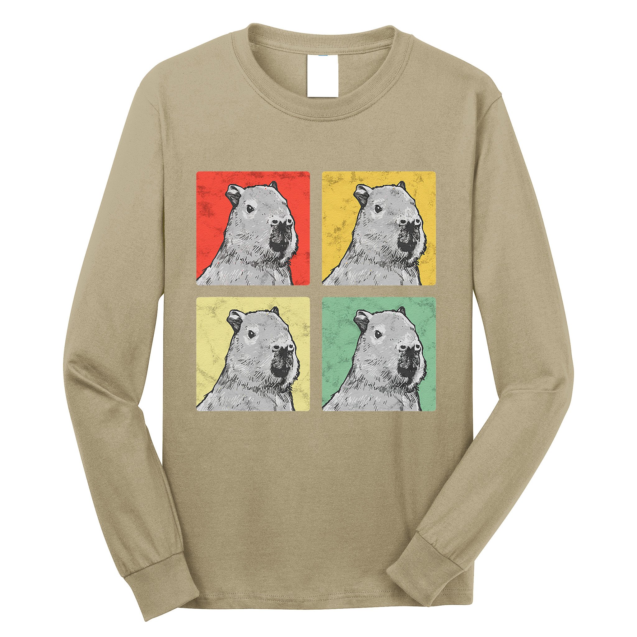 Capybara Vintage Rodent Grasseater Capybara Long Sleeve Shirt