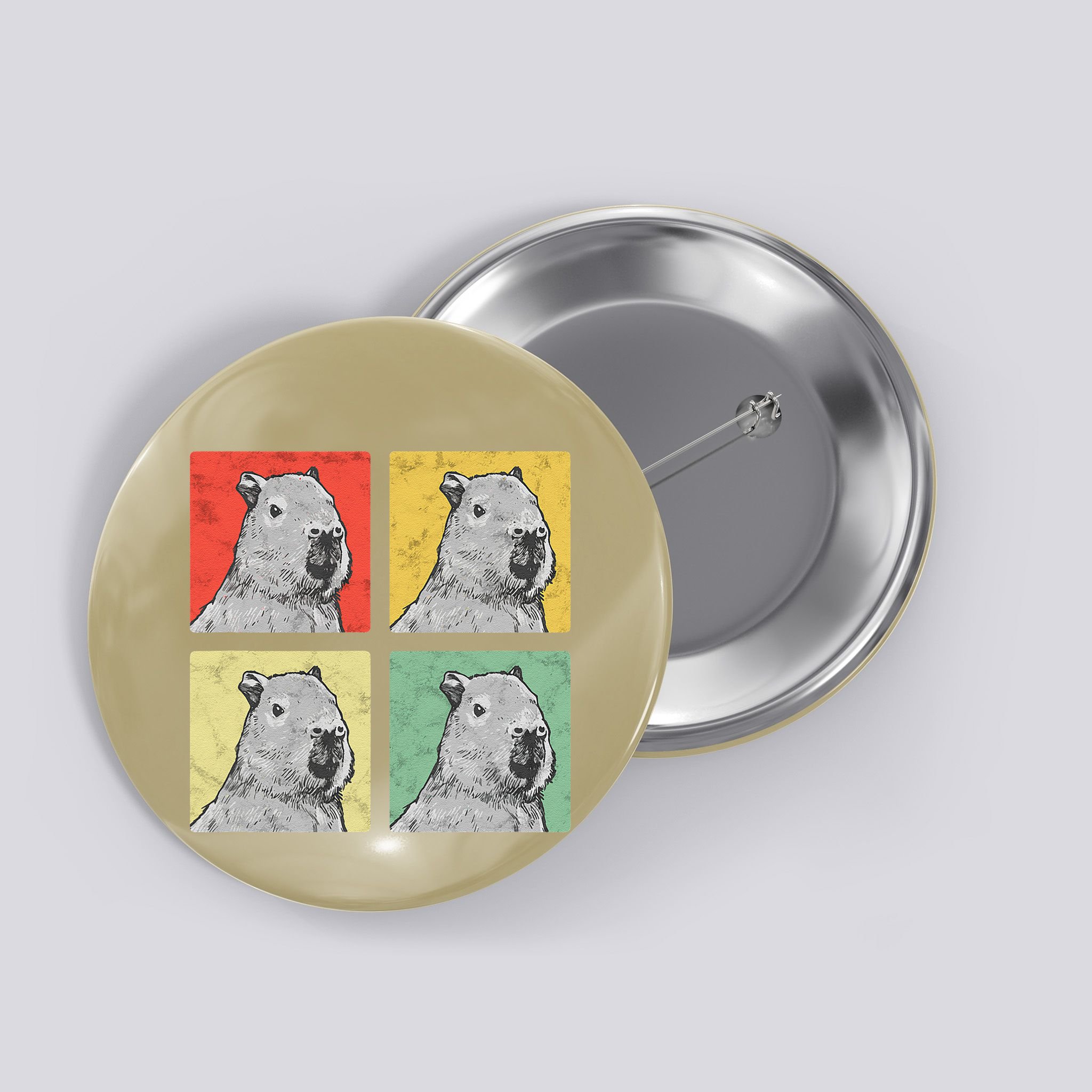 Capybara Vintage Rodent Grasseater Capybara Button