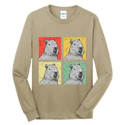 Capybara Vintage Rodent Grasseater Capybara Tall Long Sleeve T-Shirt