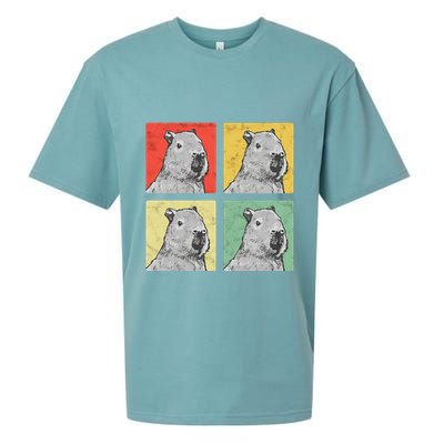Capybara Vintage Rodent Grasseater Capybara Sueded Cloud Jersey T-Shirt