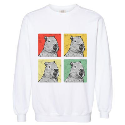 Capybara Vintage Rodent Grasseater Capybara Garment-Dyed Sweatshirt