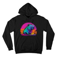 Capybara Vintage Rodent Retro Vaporwave Aesthetic Goth Hoodie