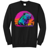 Capybara Vintage Rodent Retro Vaporwave Aesthetic Goth Sweatshirt