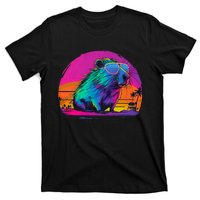 Capybara Vintage Rodent Retro Vaporwave Aesthetic Goth T-Shirt