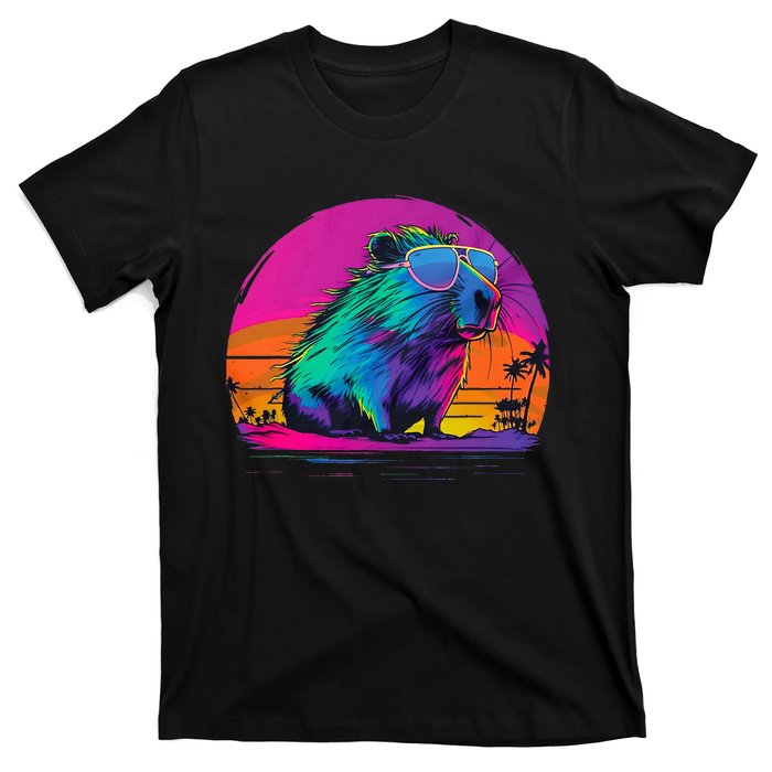 Capybara Vintage Rodent Retro Vaporwave Aesthetic Goth T-Shirt