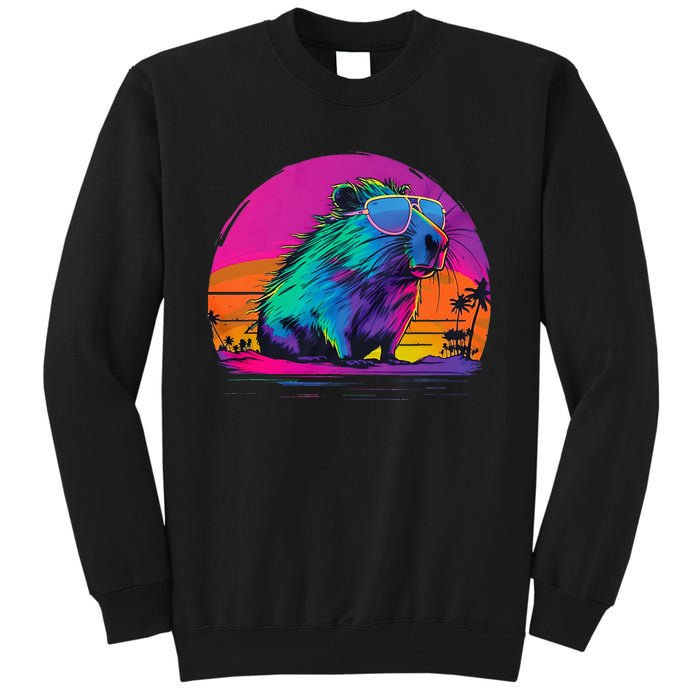 Capybara Vintage Rodent Retro Vaporwave Aesthetic Goth Tall Sweatshirt