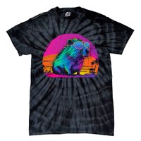 Capybara Vintage Rodent Retro Vaporwave Aesthetic Goth Tie-Dye T-Shirt