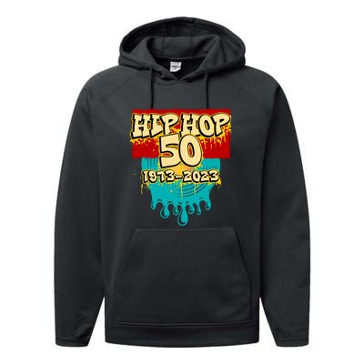 Celebration Vinyl Retro 50 Years Of Hip Hop 50th Anniversary Gift Performance Fleece Hoodie