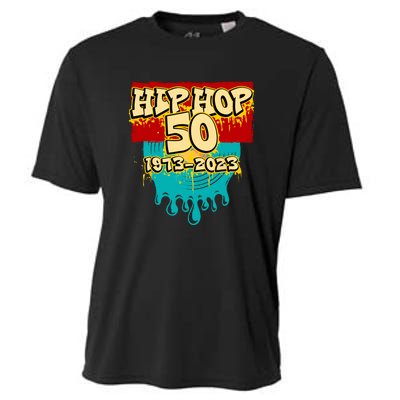 Celebration Vinyl Retro 50 Years Of Hip Hop 50th Anniversary Gift Cooling Performance Crew T-Shirt