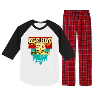 Celebration Vinyl Retro 50 Years Of Hip Hop 50th Anniversary Gift Raglan Sleeve Pajama Set