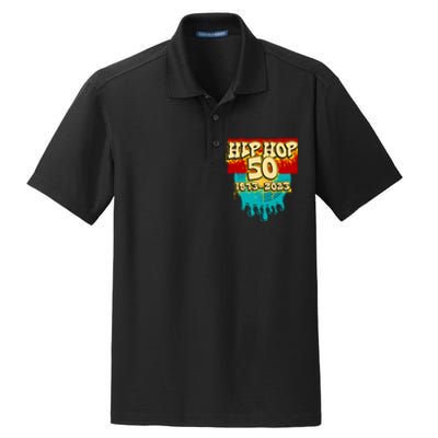 Celebration Vinyl Retro 50 Years Of Hip Hop 50th Anniversary Gift Dry Zone Grid Polo