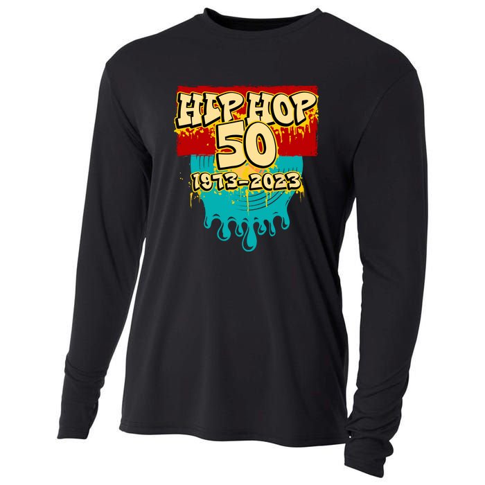 Celebration Vinyl Retro 50 Years Of Hip Hop 50th Anniversary Gift Cooling Performance Long Sleeve Crew