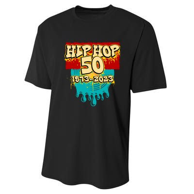 Celebration Vinyl Retro 50 Years Of Hip Hop 50th Anniversary Gift Performance Sprint T-Shirt