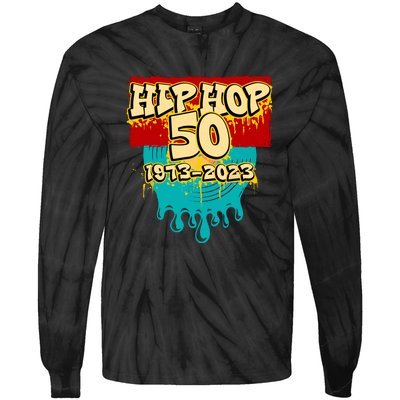 Celebration Vinyl Retro 50 Years Of Hip Hop 50th Anniversary Gift Tie-Dye Long Sleeve Shirt