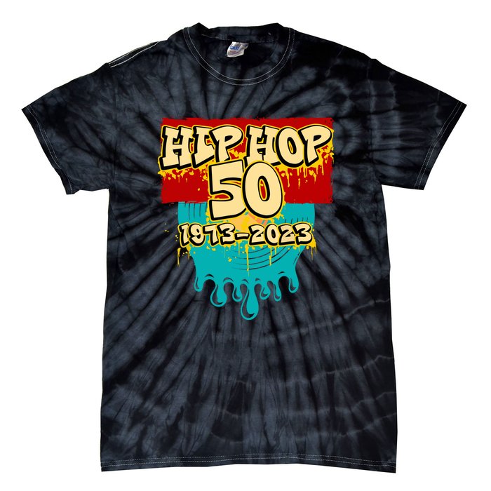 Celebration Vinyl Retro 50 Years Of Hip Hop 50th Anniversary Gift Tie-Dye T-Shirt