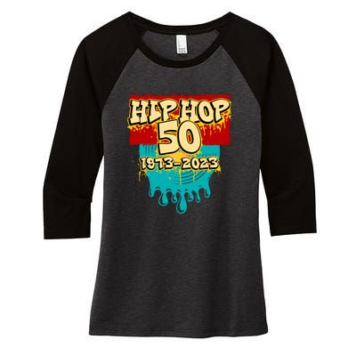 Celebration Vinyl Retro 50 Years Of Hip Hop 50th Anniversary Gift Women's Tri-Blend 3/4-Sleeve Raglan Shirt