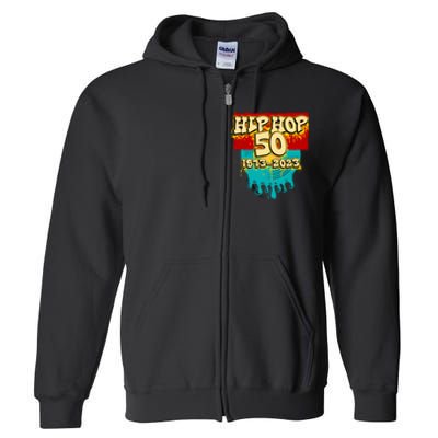 Celebration Vinyl Retro 50 Years Of Hip Hop 50th Anniversary Gift Full Zip Hoodie