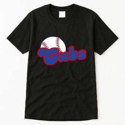Cubs Vintage Retro Last Name Personalized Apparel Cubs Lover Tall T-Shirt