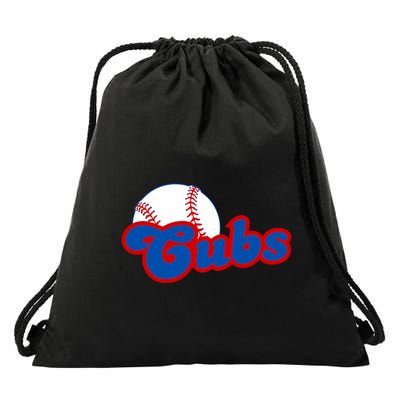 Cubs Vintage Retro Last Name Personalized Apparel Cubs Lover Drawstring Bag
