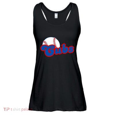 Cubs Vintage Retro Last Name Personalized Apparel Cubs Lover Ladies Essential Flowy Tank