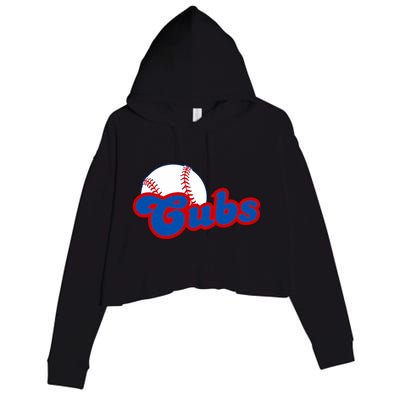 Cubs Vintage Retro Last Name Personalized Apparel Cubs Lover Crop Fleece Hoodie