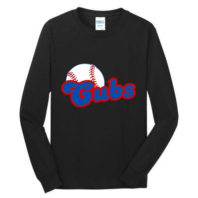 Cubs Vintage Retro Last Name Personalized Apparel Cubs Lover Tall Long Sleeve T-Shirt
